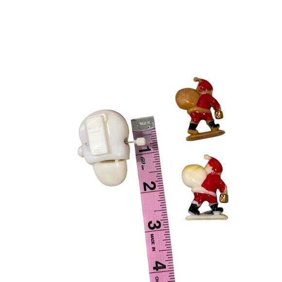 Vintage Christmas Santa Pocket Clip And Ornaments Lot Of 3 Plastic Celluloid - Picture 4 of 5